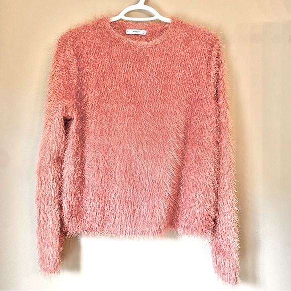 Mango Pink Fuzzy Long Sleeve Top - Picture 1 of 5